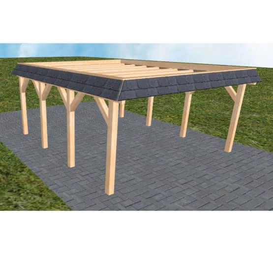 Glücksburg KO perfect 505x556 cm Kurz (556 cm) | ohne Bedachung | Fichte Leimholz natur