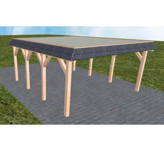 Glücksburg KT natur 505x556 cm Kurz (556 cm) | Trapez-Profil, tropfhemmend | Lärche natur