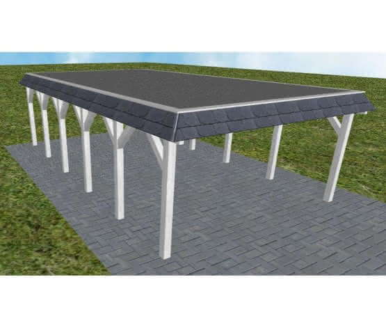 Glücksburg LF select 505x879 cm Lang (879 cm) | Foliendach | Fichte Leimholz weiß