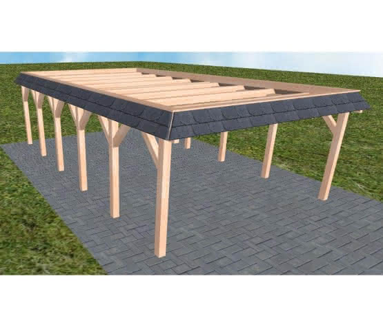 Glücksburg LO natur 505x879 cm Lang (879 cm) | ohne Bedachung | Lärche natur