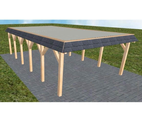 Glücksburg LT perfect 505x879 cm Lang (879 cm) | Trapez-Profil, tropfhemmend | Fichte Leimholz natur