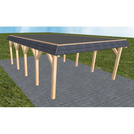 Glücksburg MF perfect 505x717 cm Mittel (717 cm) | Foliendach | Fichte Leimholz natur