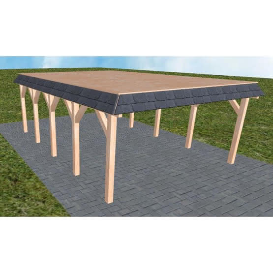 Glücksburg MG natur 505x717 cm Mittel (717 cm) | vorbereitet für Gründach | Lärche natur