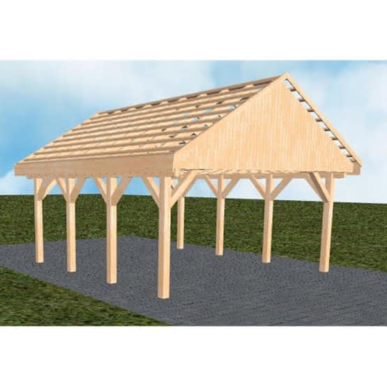 Minden KO perfect 505x573 cm Kurz (573 cm) | ohne Pfannen u. Entwässerung | Fichte Leimholz natur