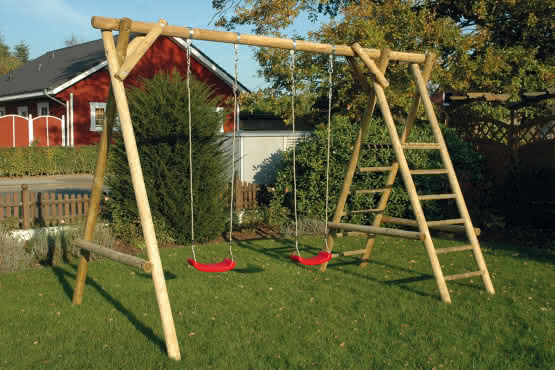 Doppelschaukel-Anlage „Lasse“ mit 150 cm hohem Podest 