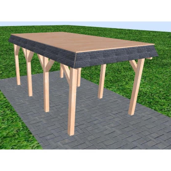 Gettorf KG natur 305x556 cm Kurz (556 cm) | vorbereitet für Gründach | Lärche natur