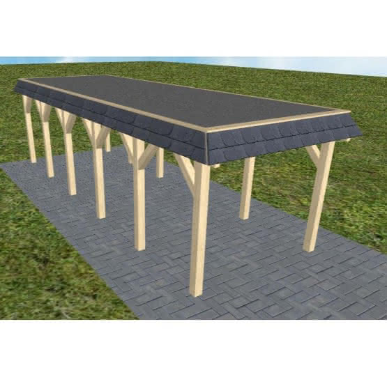 Gettorf LF master 305x879 cm Lang (879 cm) | Foliendach | Fichte KVH natur