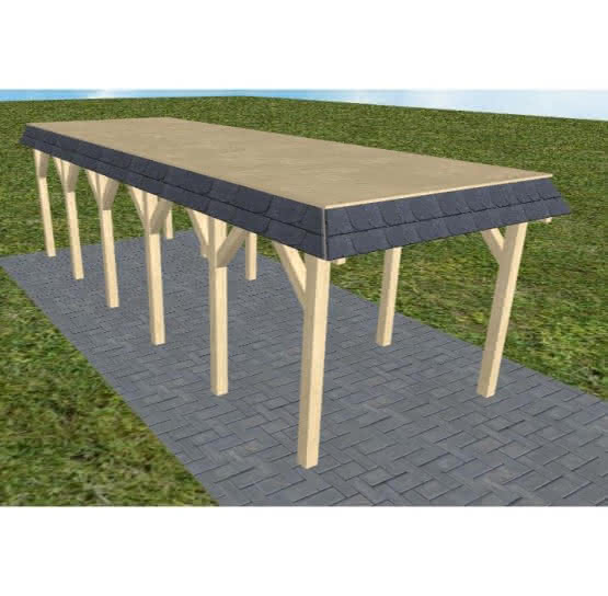 Gettorf LG master 305x879 cm Lang (879 cm) | vorbereitet für Gründach | Fichte KVH natur