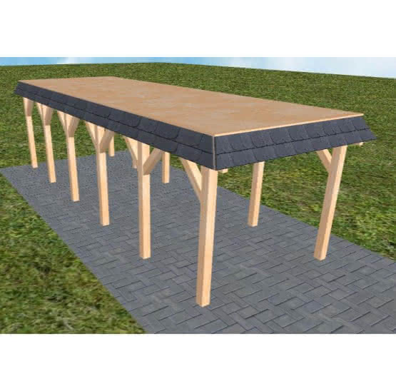 Gettorf LG perfect 305x879 cm Lang (879 cm) | vorbereitet für Gründach | Fichte Leimholz natur