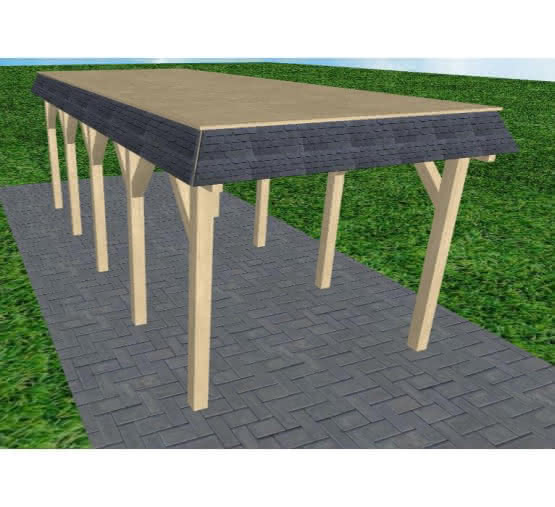 Gettorf MG master 305x717 cm Mittel (717 cm) | vorbereitet für Gründach | Fichte KVH natur