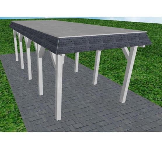 Gettorf MG select 305x717 cm Mittel (717 cm) | vorbereitet für Gründach | Fichte Leimholz weiß