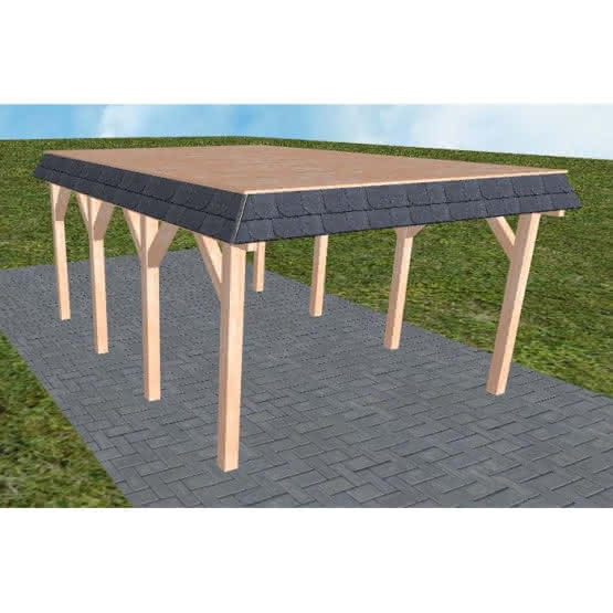 Glinde KG natur 405x556 cm Kurz (556 cm) | vorbereitet für Gründach | Lärche natur