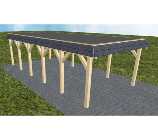 Glinde LF master 405x879 cm Lang (879 cm) | Foliendach | Fichte KVH natur