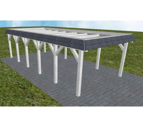 Glinde LO select 405x879 cm Lang (879 cm) | ohne Bedachung | Fichte Leimholz weiß