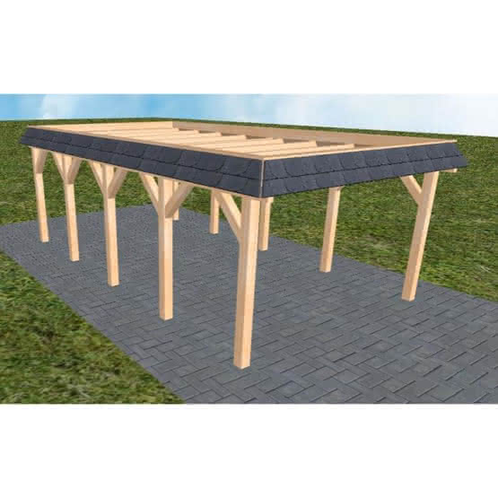 Glinde MO perfect 405x717 cm Mittel (717 cm) | ohne Bedachung | Fichte Leimholz natur