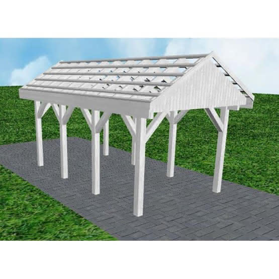 Malchow KO select 305x573 cm Kurz (573 cm) | ohne Pfannen u. Entwässerung | Fichte Leimholz weiß