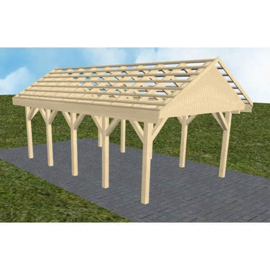 Meldorf MO master 405x723 cm Mittel (723 cm) | ohne Pfannen u. Entwässerung | Fichte KVH natur