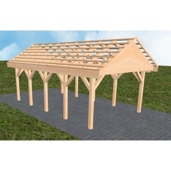 Meldorf MO perfect 405x723 cm Mittel (723 cm) | ohne Pfannen u. Entwässerung | Fichte Leimholz natur