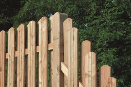 Einzelstaketen 20x145 mm profiliert und Kopf gerundet Lärche naturbelassen 0,90 m 0,90 m | Lärche naturbelassen