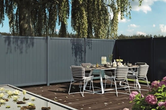 Joda® Exklusiv PVC Sichtschutz (E03) Abschlusselement links geschlossen 900x1800/900 mm Dekor E03-090x180 | nach Wahl / nach Wahl