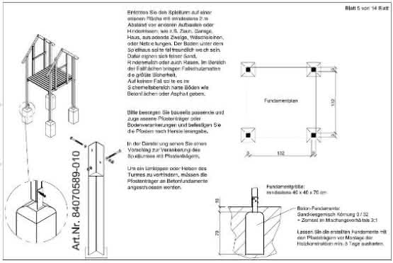Fundament-Set für Spielanlage Oscar, ohne Beton 