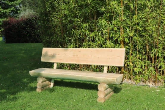 Rustika Holzbank mit Lehne 150 cm KDI grün Holzbank mit Lehne 150 cm | KDI grün