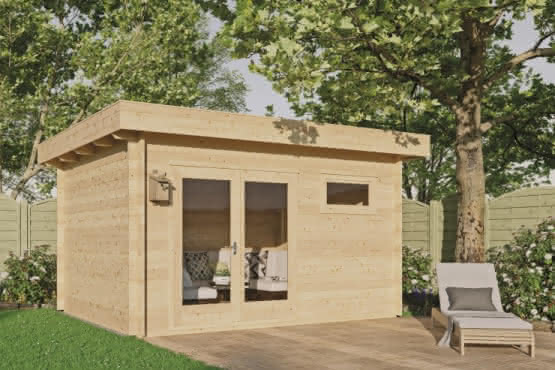 Gartenhaus Münster 45 mm Wandstärke, Größe 398 x 308 cm 45 mm | 398x308 cm