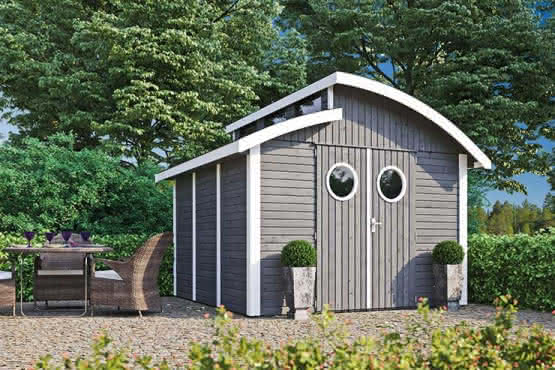 Design Gartenhaus 300 x 304 cm | Anthrazit/Weiß