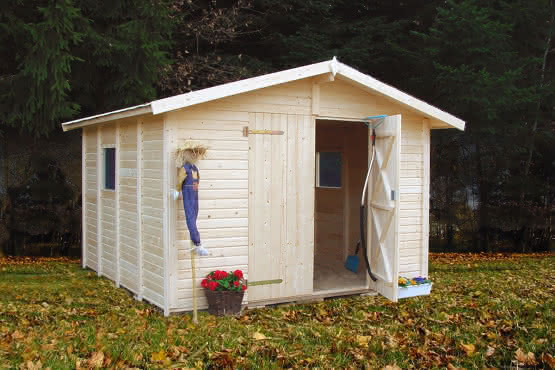 Gartenhaus mit Schleppdach 303 x 296 cm | Fichte natur