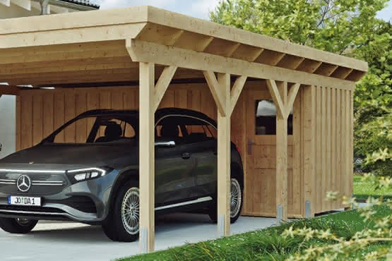 Geräteraum für City Carport 4, Größe 560 x 203 cm Geräteraum für City Carport 4