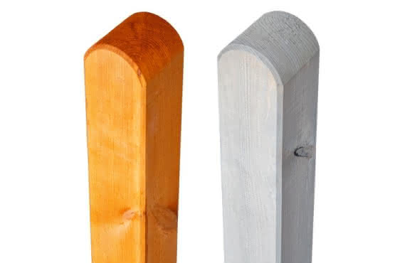 Kreuzholz Zaunpfosten, Rundkopf farbbehandelt 