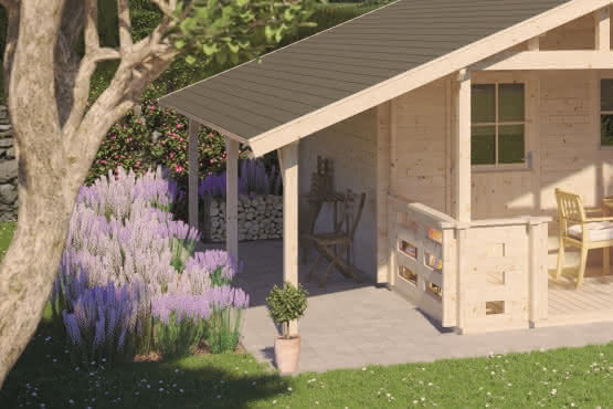 Schleppdach - 130 cm Breit 248 cm mit 100 cm Vordach