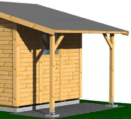 Schleppdach für Gerätehaus 