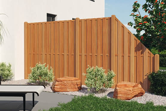 Terrassen-Trennwand-Set Modell Borneo Bangkirai natur 