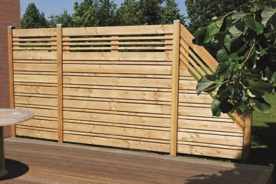 Terrassen-Trennwand-Set Modell Calabria Lärche natur 