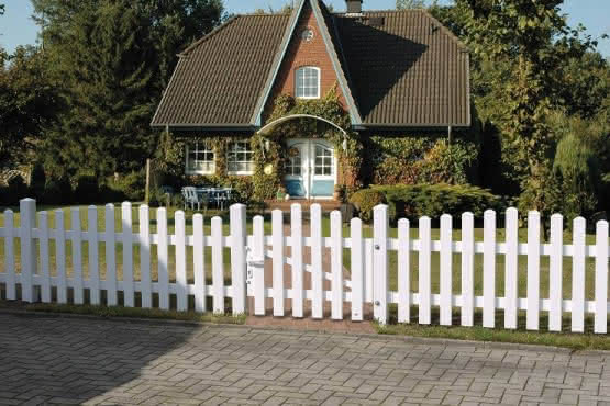 Joda® Easy mit Oberbogen Weiß - Gartenzäune aus Kunststoff 