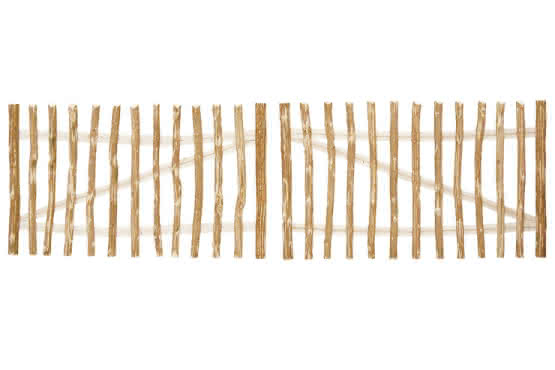 Rollzaun Haselnuss Staketenabstand ca. 3-4 cm Doppeltor 300x120 cm Doppeltor 300x120 cm