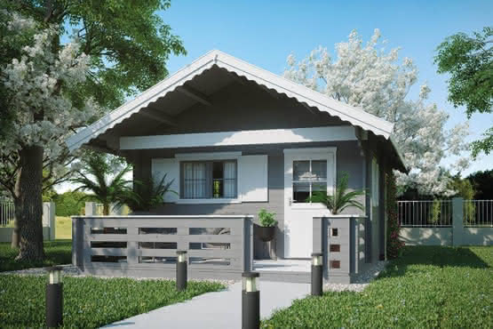 Blockhaus mit Schlafboden 444 x 539 cm (ohne Terrasse)