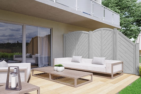 Dichtzaun Lyon 120x180/165 cm geschlossen Fichte Grau 120 x 180/165 cm geschlossen | Fichte Grau