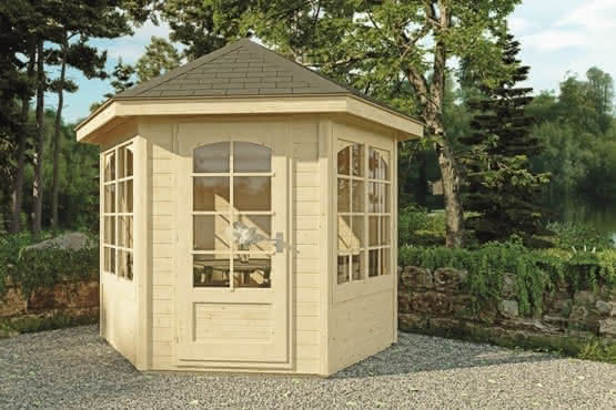 Pavillon Holz 6-Eck Dahlem Typ 1 Ø 346 cm 