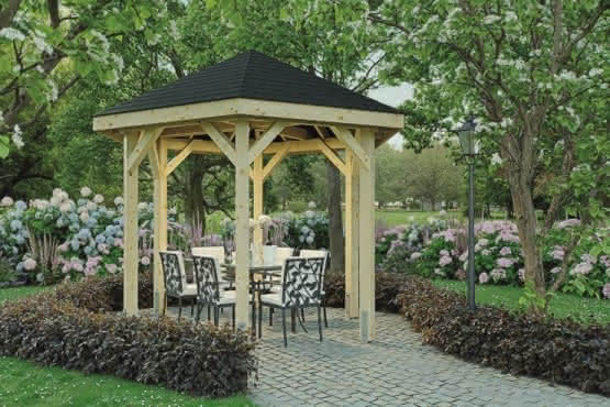 Terrassenpavillon 6-Eck Modena Typ 1, Ø 350 cm 