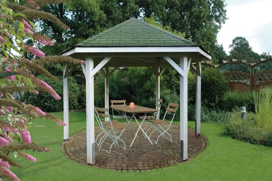 Terrassenpavillon 6-Eck Modena Typ 1, Ø 350 cm 