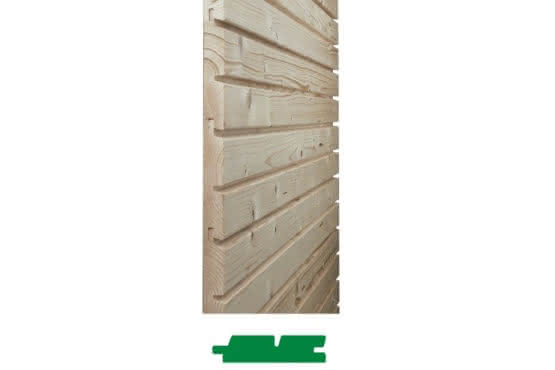 Fassadenverkleidung Europäische Lärche Rhombus-Doppelprofil 28 x 146 mm 