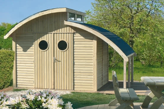 Gerätehaus Zubehör Schleppdach Nautic 30-20 | Fichte natur