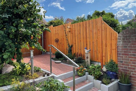 Catania Sichtschutz 90x180/90 cm Lärche/Douglasie naturbelassen Abschluss rechts ca. 90 x 180/90 cm, rechts