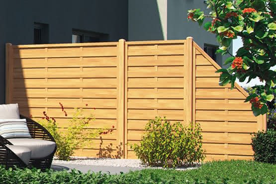 Sichtschutzzaun Bangkirai Flores 90x180 cm Dichtzaun ca. 90 x 180 cm ohne Ziergitter