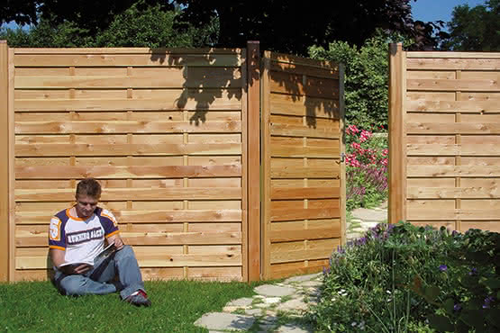 Dichtzaun Madras 150x180 cm geschlossen Lärche naturbelassen ca. 150 x 180 cm geschlossen | Lärche naturbelassen