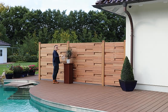 Designzaun Madura in 3D-Optik, 90x180 cm, naturbelassen ca. 90 x 180 cm | naturbelassen