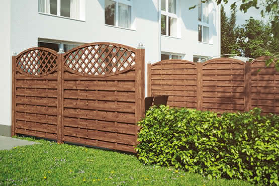 Bogendichtzaun Monegro 150x180/161 cm mit Rankgitter Fichte hellbraun 150 x 180/161 cm mit Rankgitter | Fichte hellbraun