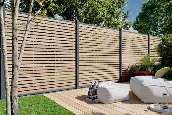 Nizza Steckzaun 180 x 180 cm aus Rhombusprofilen, Thermo-Kiefer Thermo-Kiefer